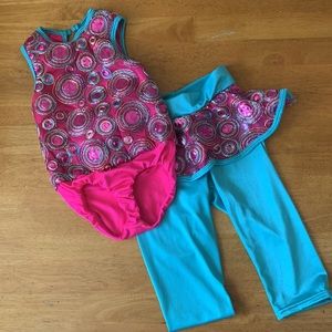Curtain Call Costumes Plue Purple Pink 2 Pieces Sequin Leotard CXS •